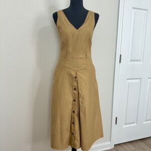 Banana Republic Tan Midi Dress with Buttons